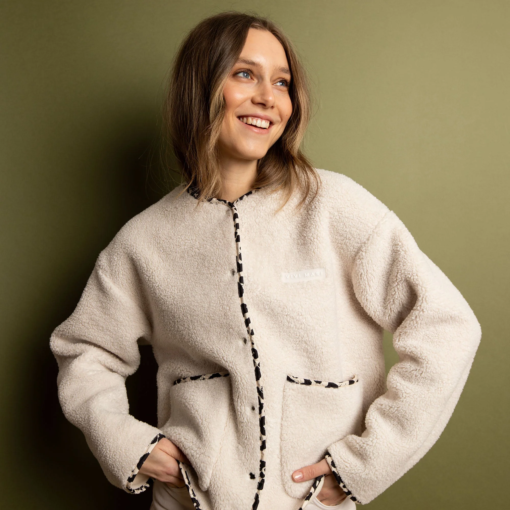 Teddy Fleece Jacket - sand - Image 11