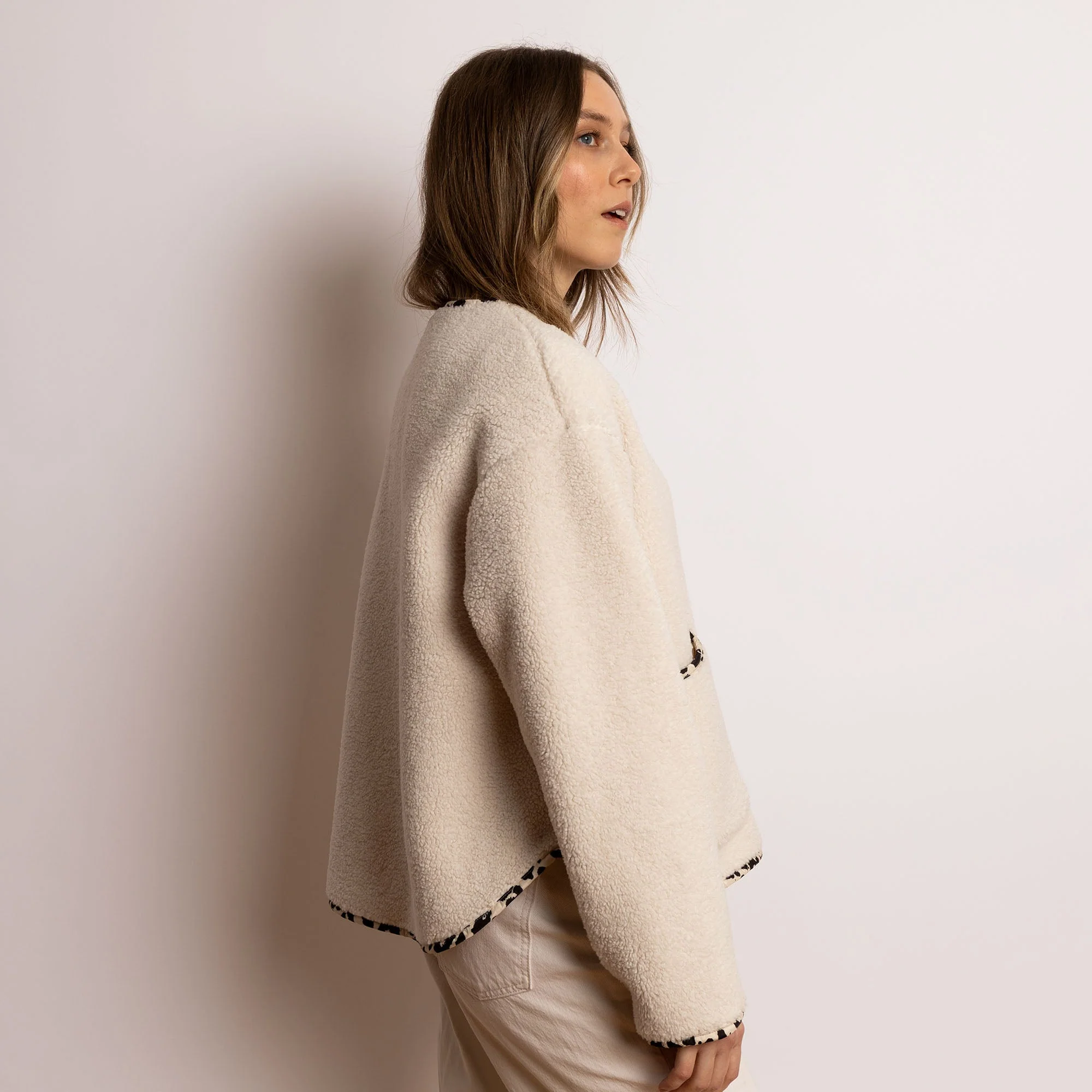 Teddy Fleece Jacket - sand - Image 3