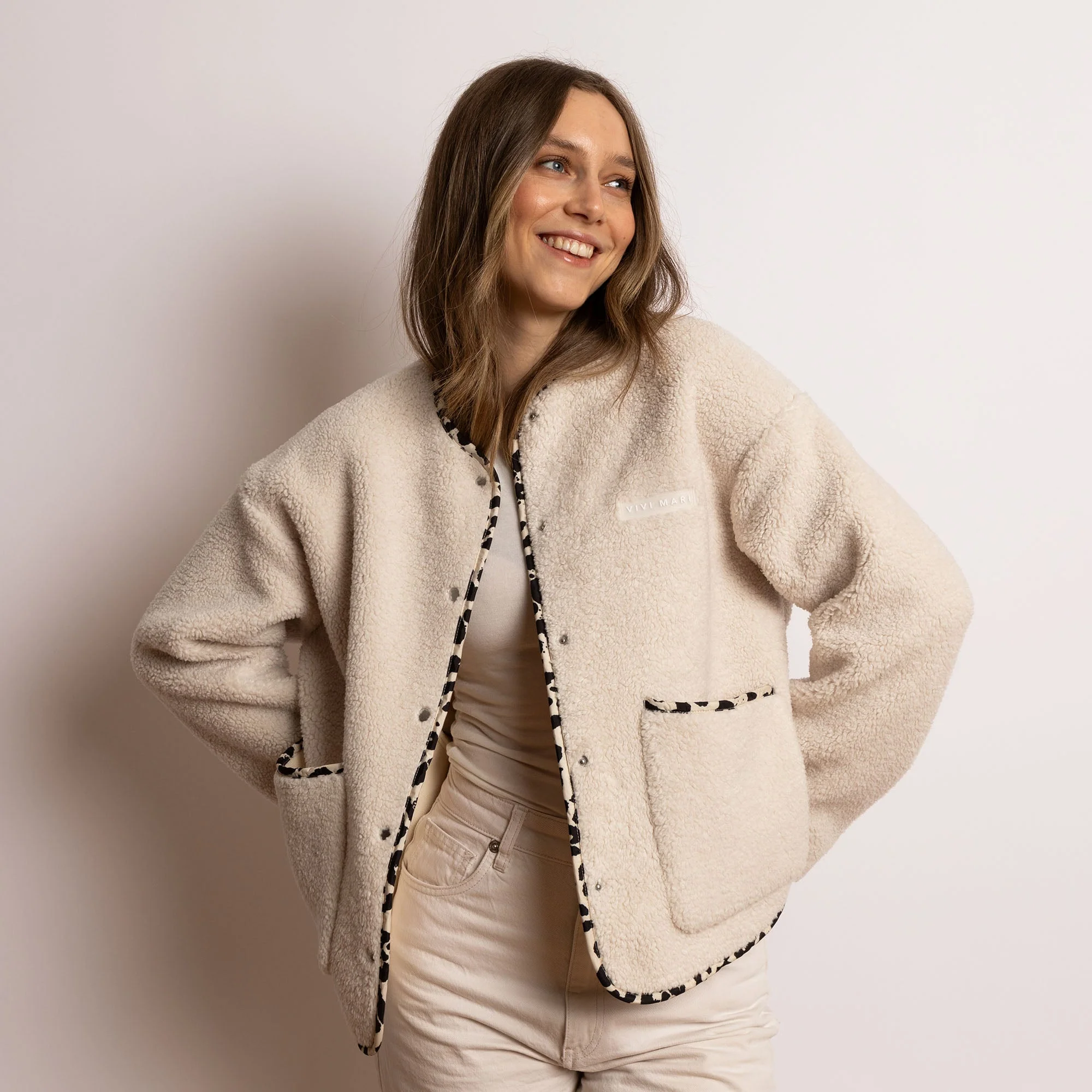 Teddy Fleece Jacket - sand - Image 5