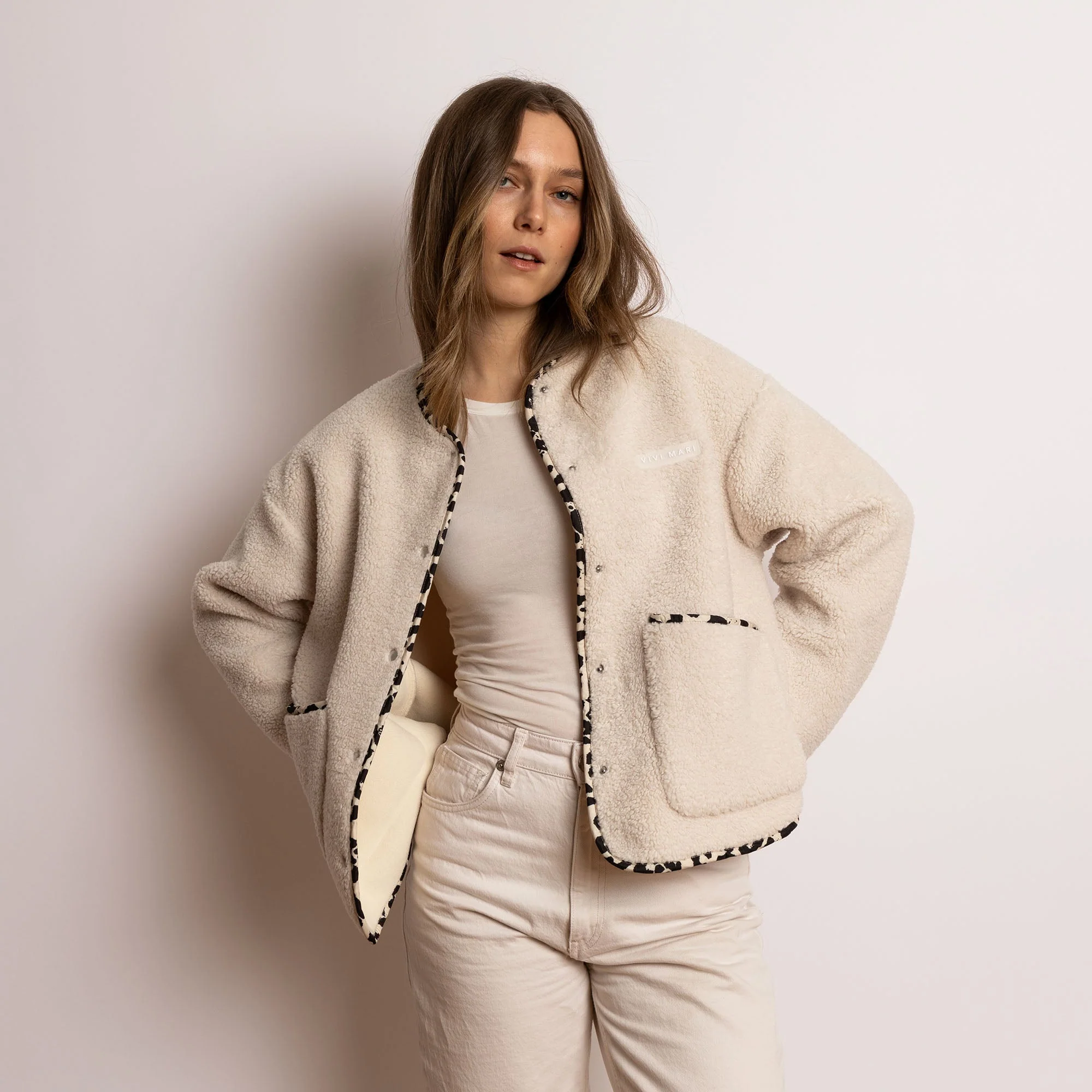 Teddy Fleece Jacket - sand - Image 9