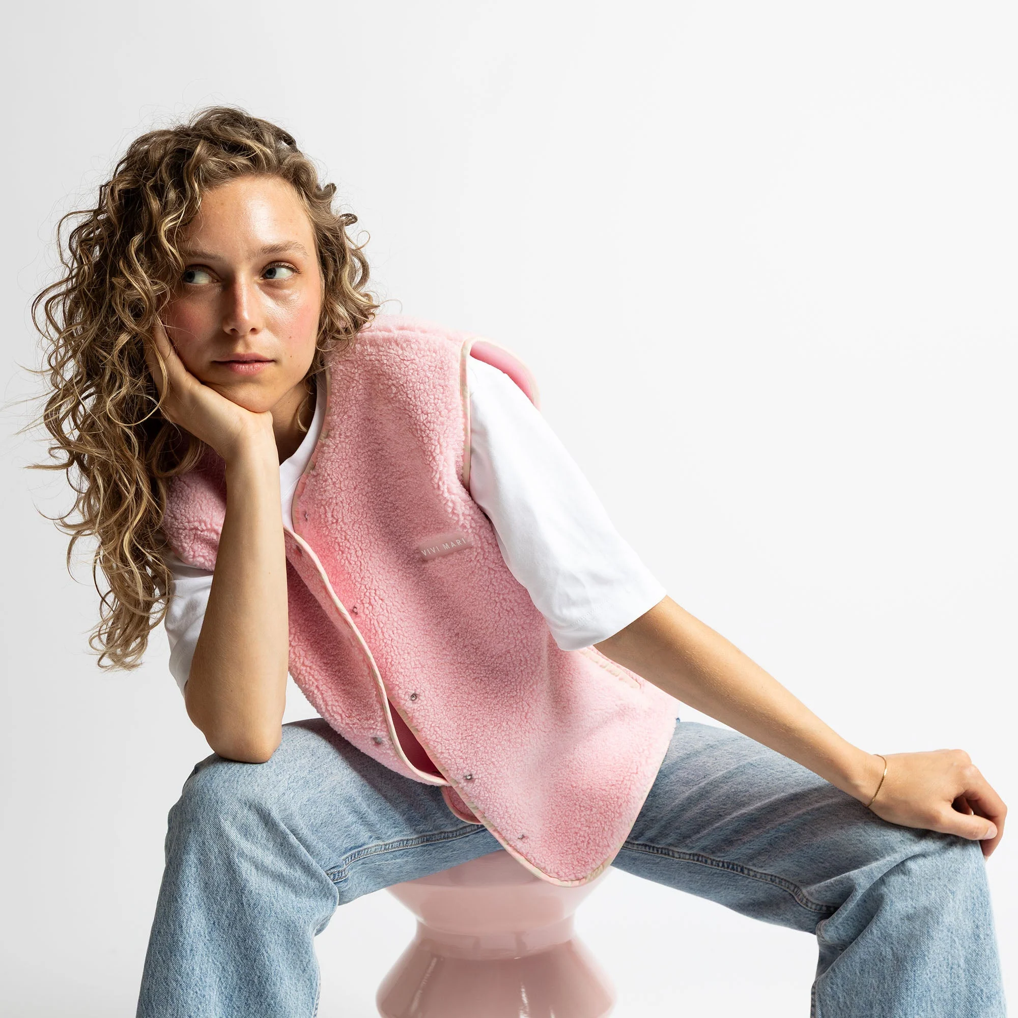 Teddy Fleece Vest - candy pale pink - Image 10