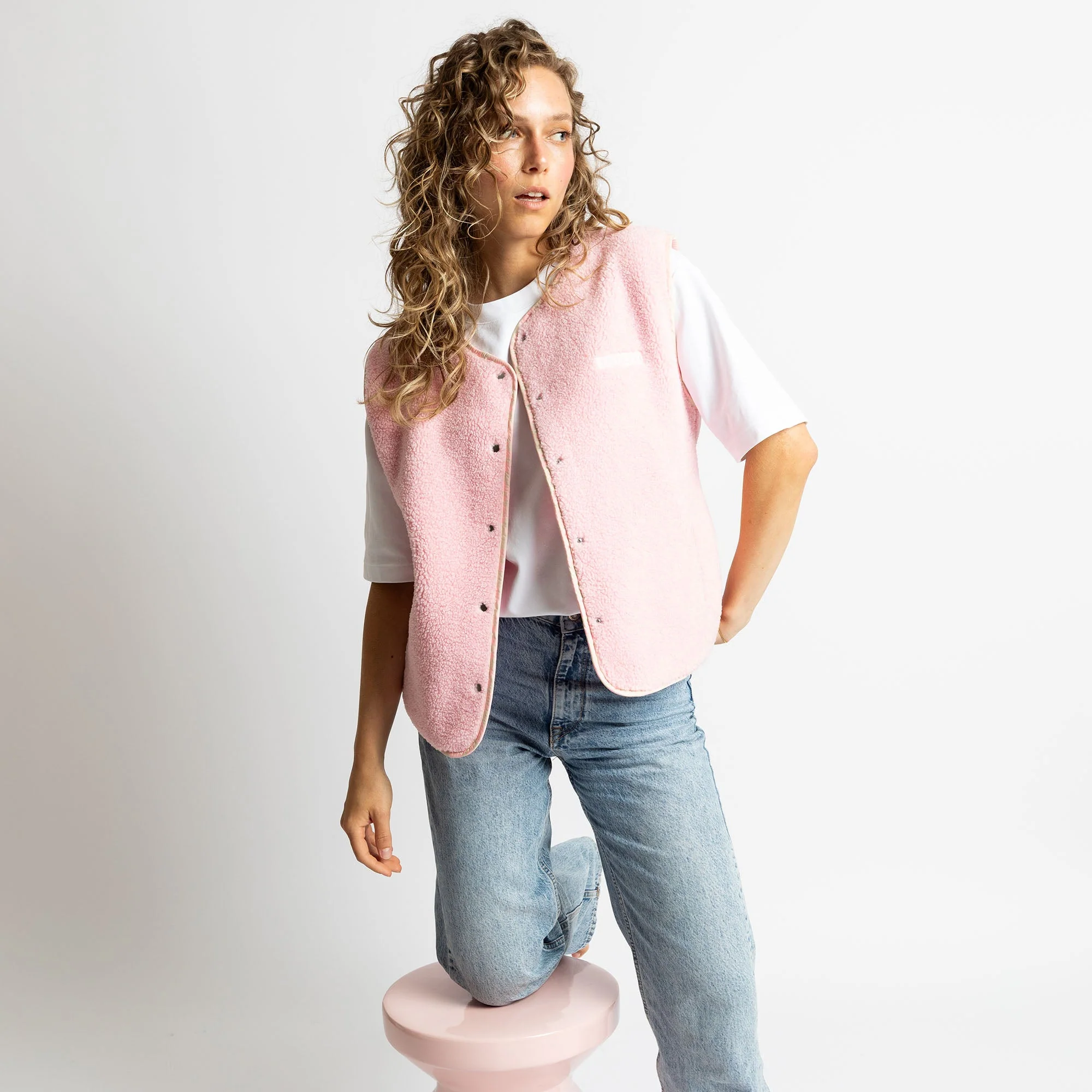 Teddy Fleece Vest - candy pale pink - Image 12