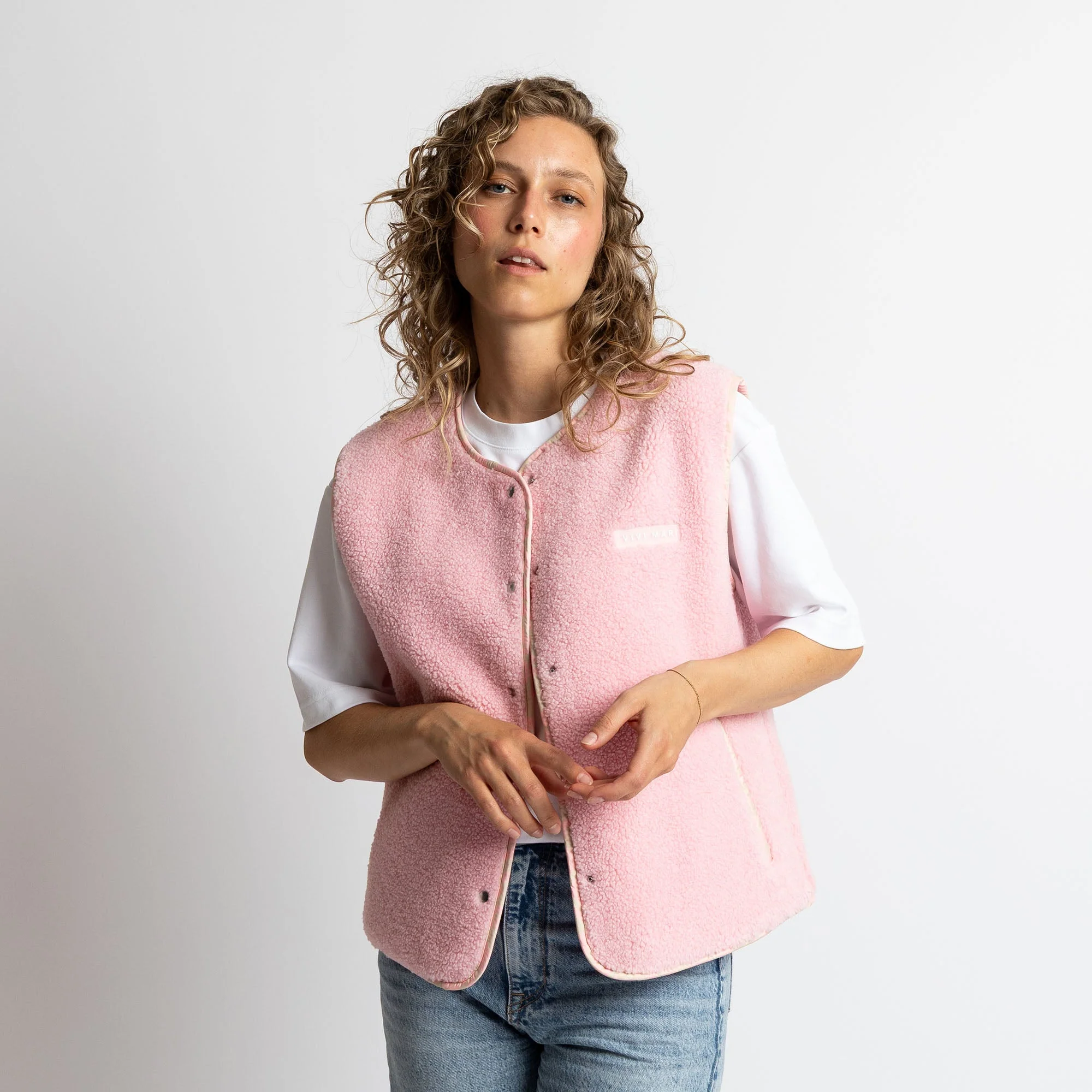 Teddy Fleece Vest - candy pale pink - Image 3