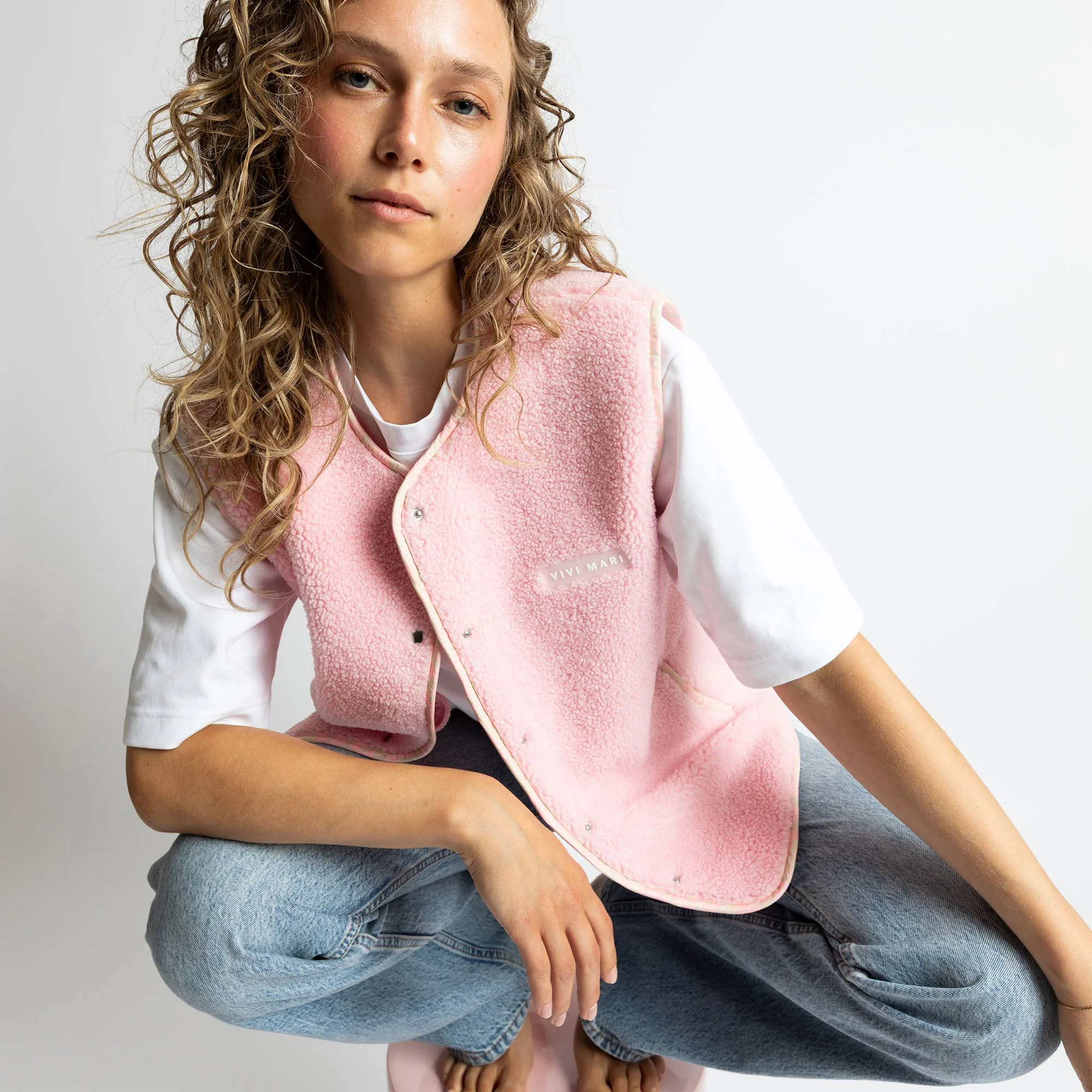 Teddy Fleece Vest - candy pale pink - Image 4