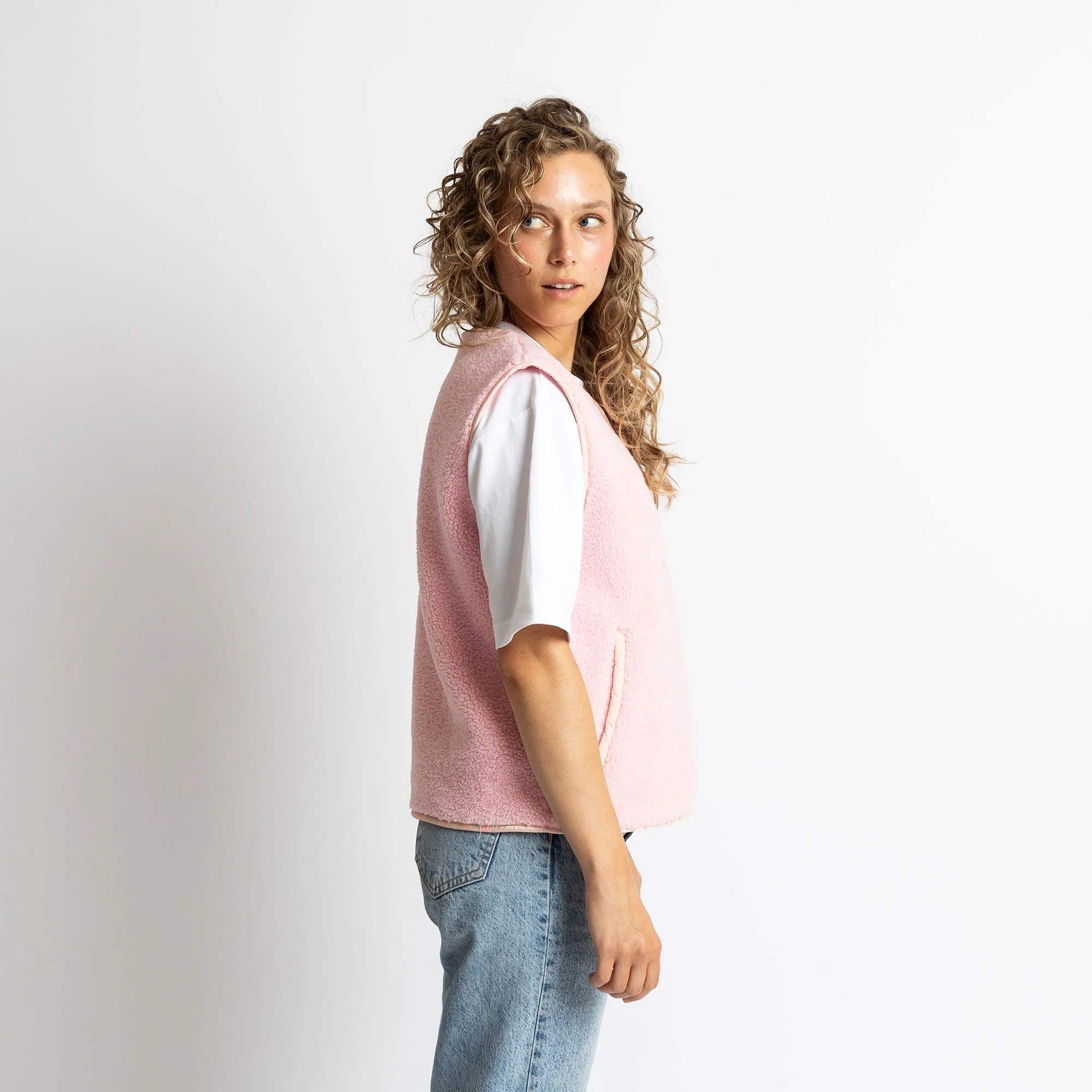 Teddy Fleece Vest - candy pale pink - Image 6