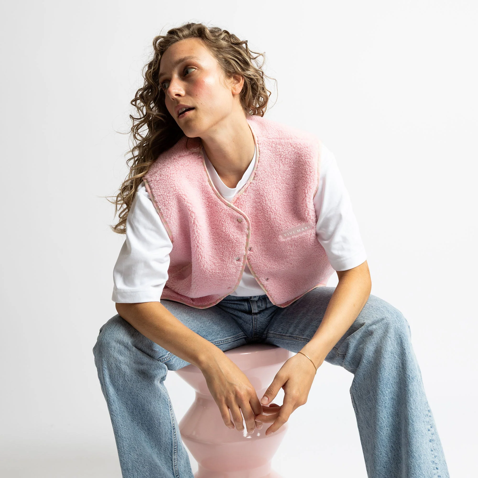 Teddy Fleece Vest - candy pale pink - Image 7