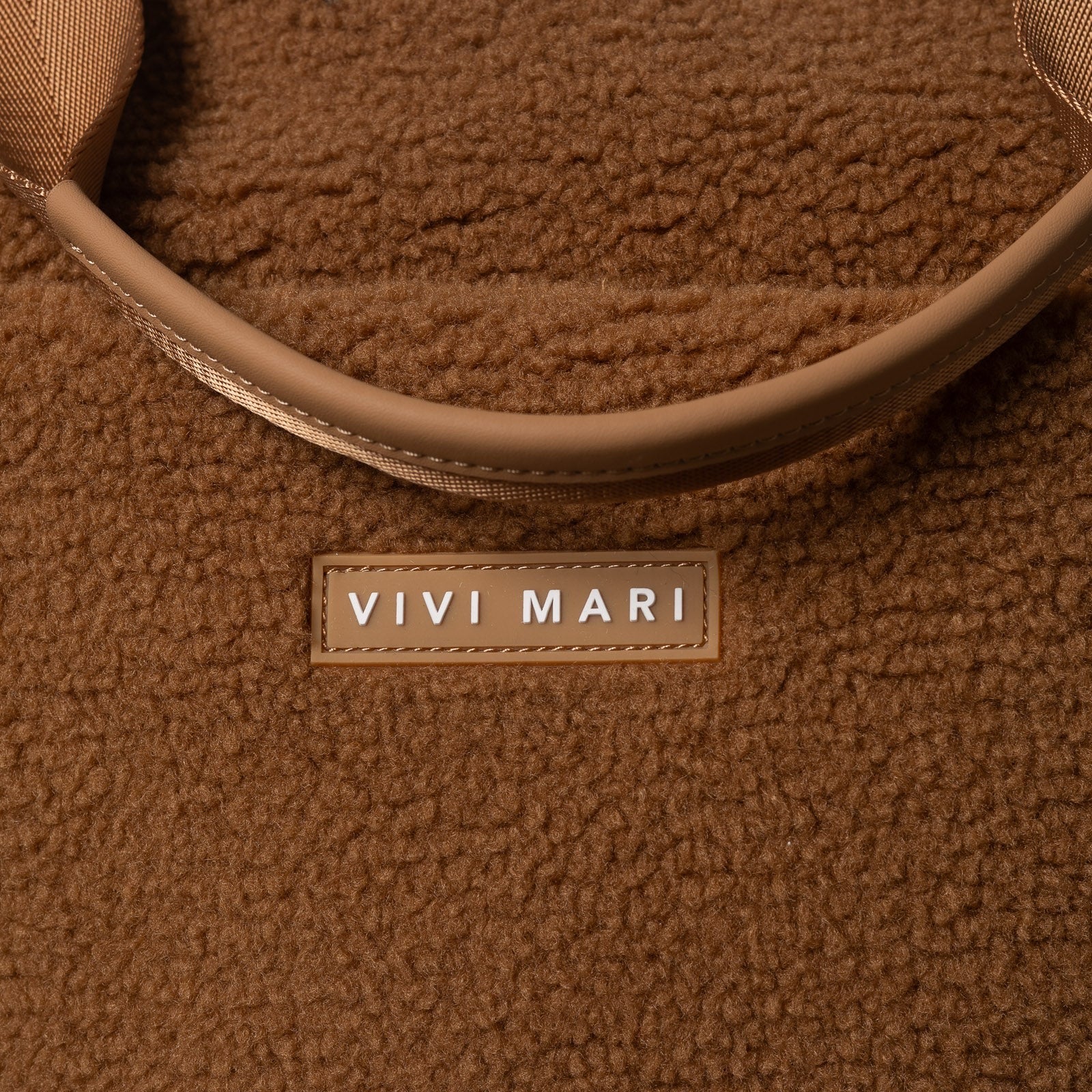 Teddy Tote Bag large + strap basic woven slim - caramel - Image 4