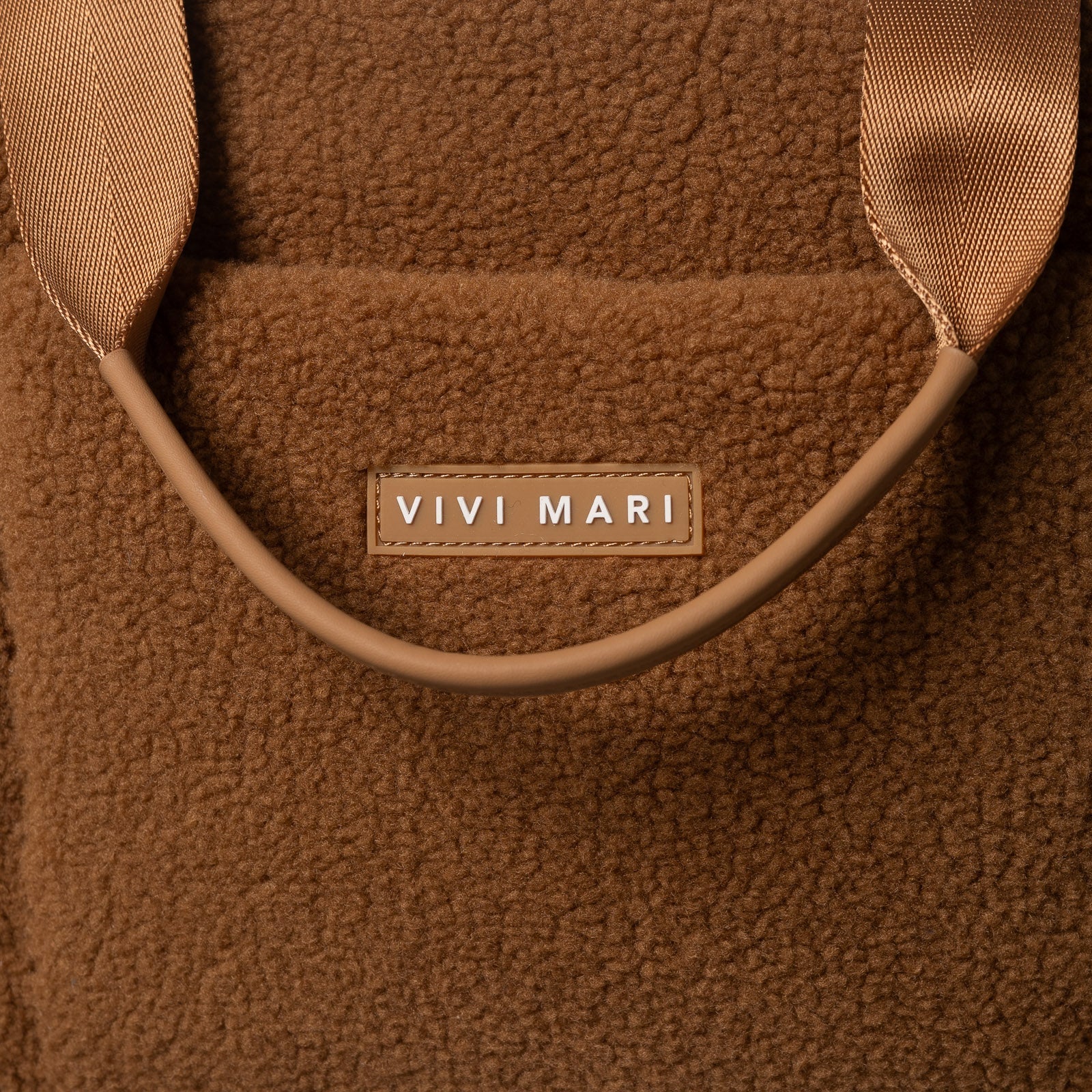 Teddy Tote Bag medium + strap basic woven slim - caramel - Image 6