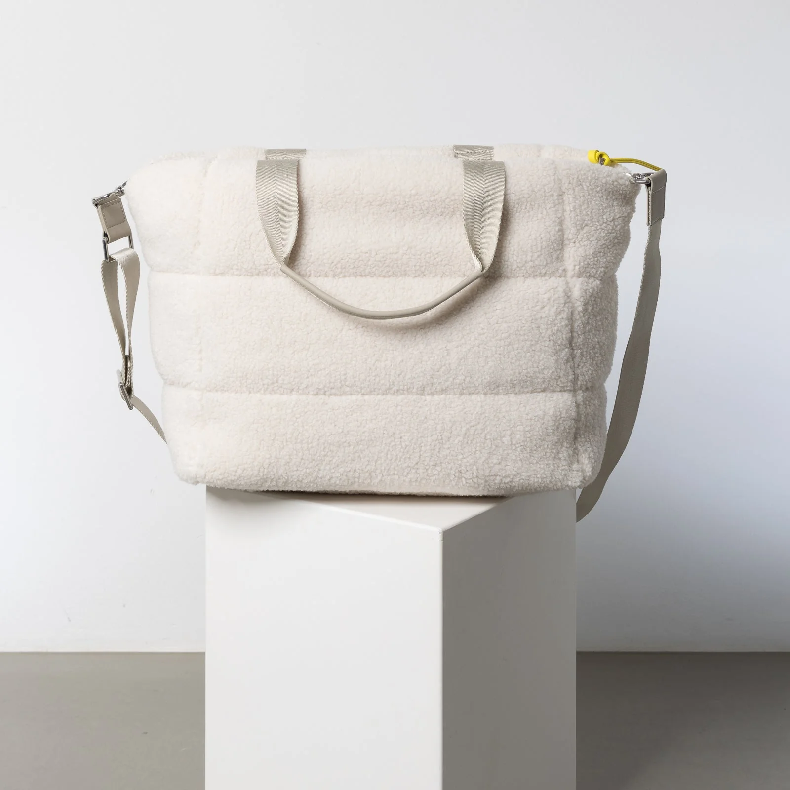 Teddy Tote Bag medium + strap basic woven slim - sand - Image 4