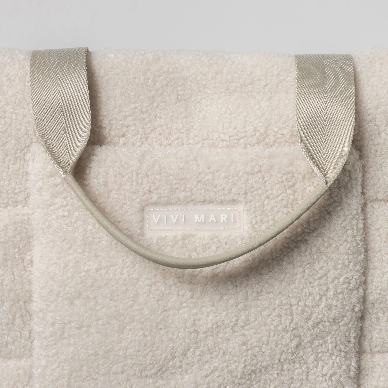 Teddy Tote Bag medium + strap basic woven slim - sand - Image 5