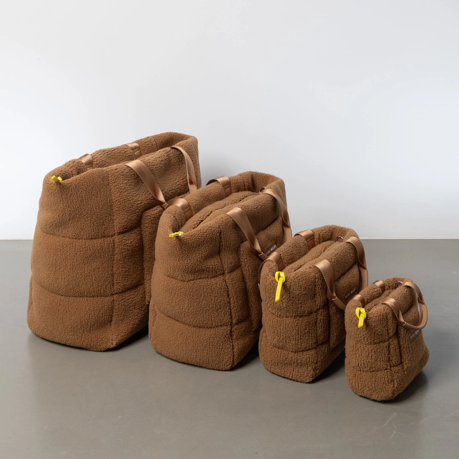 Teddy Tote Bag mini + strap basic woven slim - caramel - Image 11