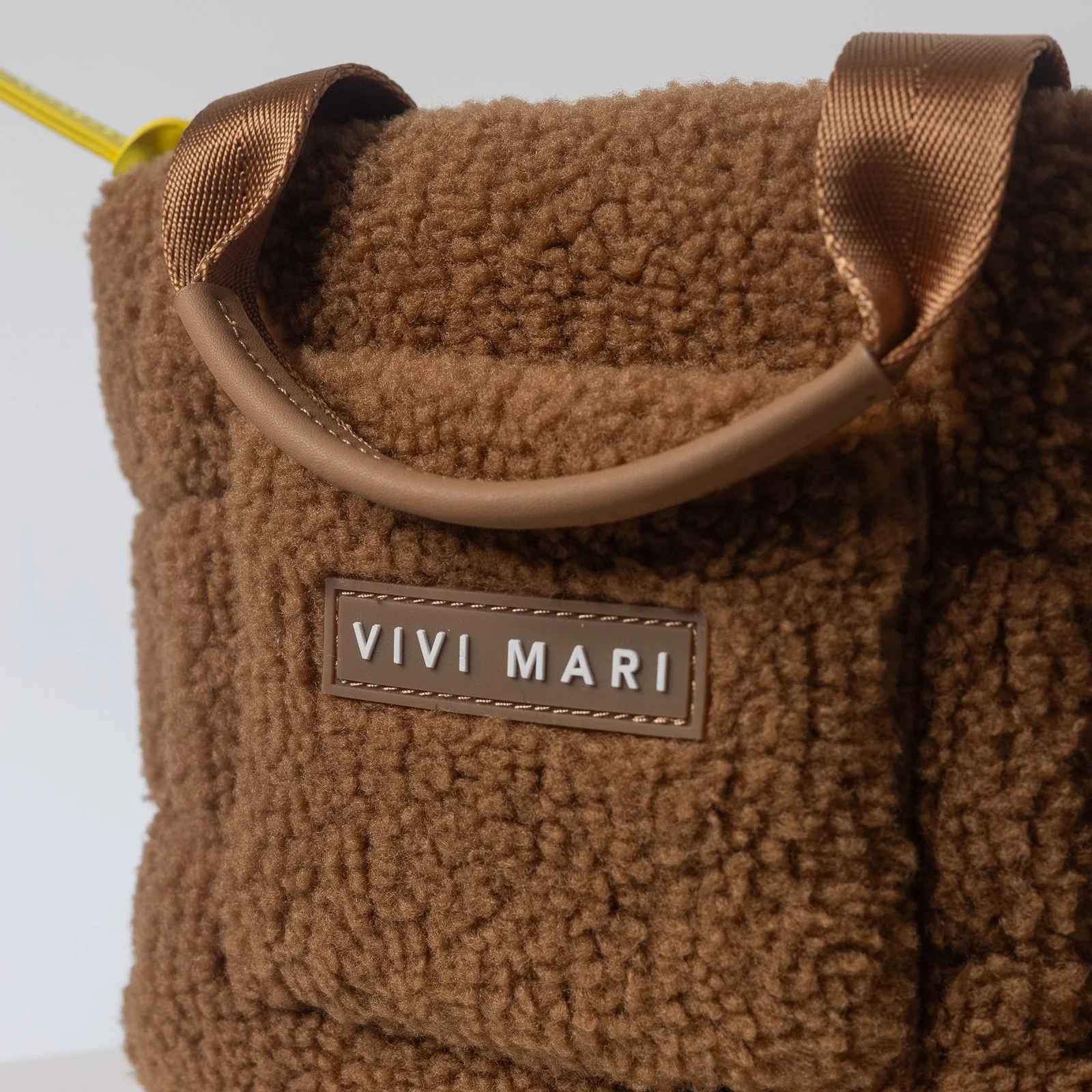 Teddy Tote Bag mini + strap basic woven slim - caramel - Image 5