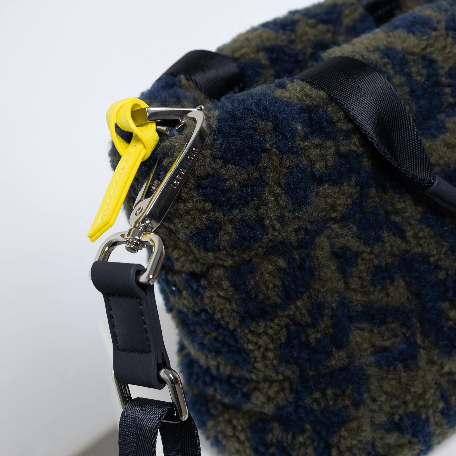Teddy Tote Bag mini + strap basic woven slim - leo splashes navy/olive - Image 12