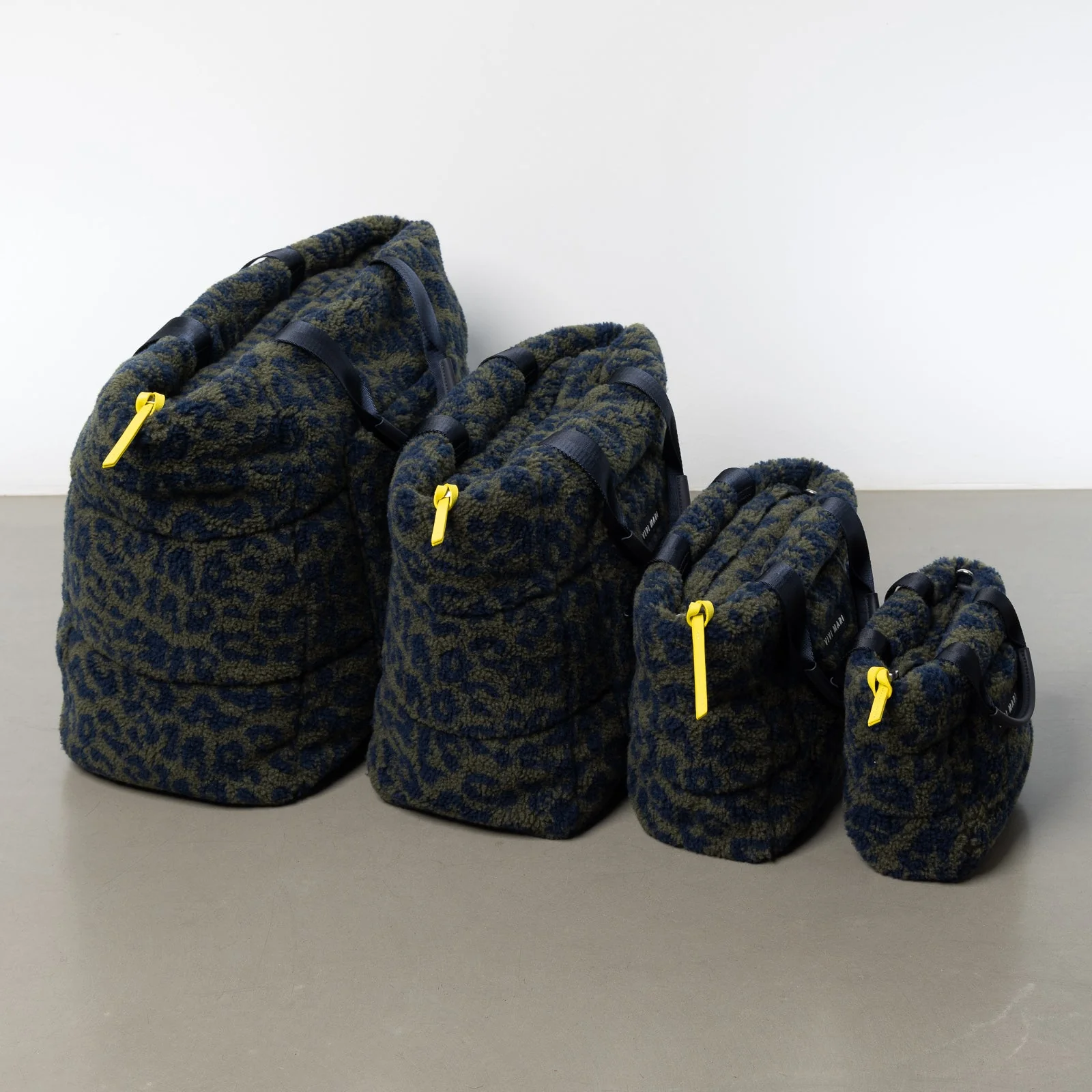 Teddy Tote Bag mini + strap basic woven slim - leo splashes navy/olive - Image 18