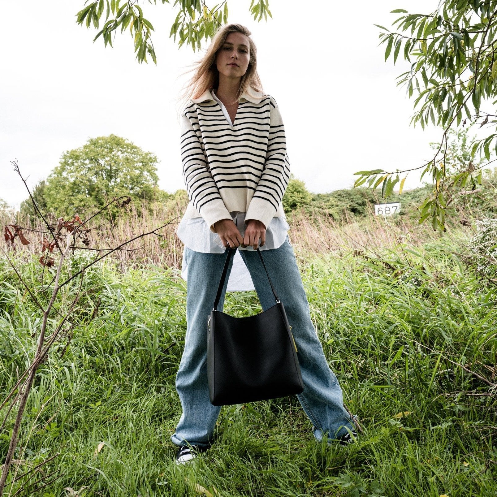 tote bag + strap basic classic - black - Image 19