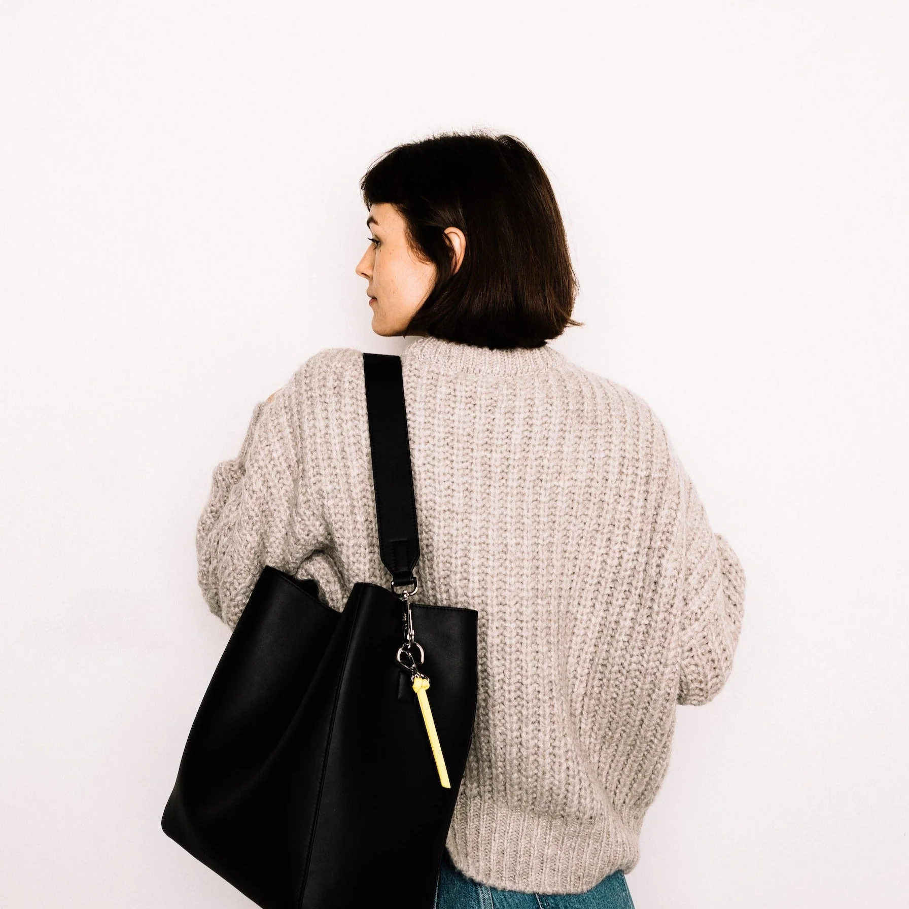tote bag + strap basic classic - black - Image 24