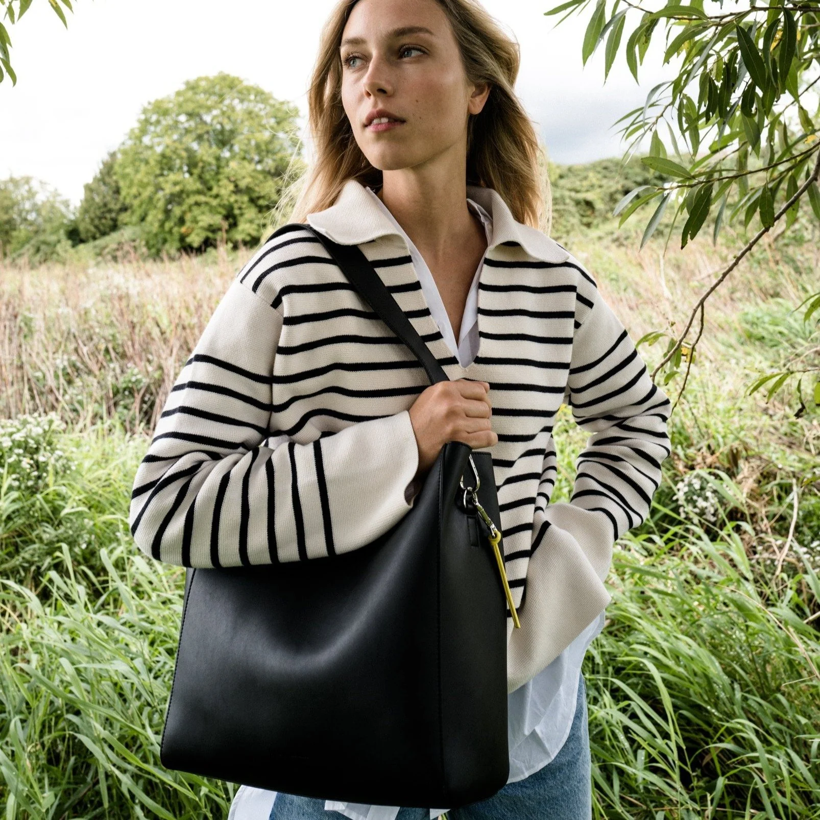 tote bag + strap basic classic - black - Image 28