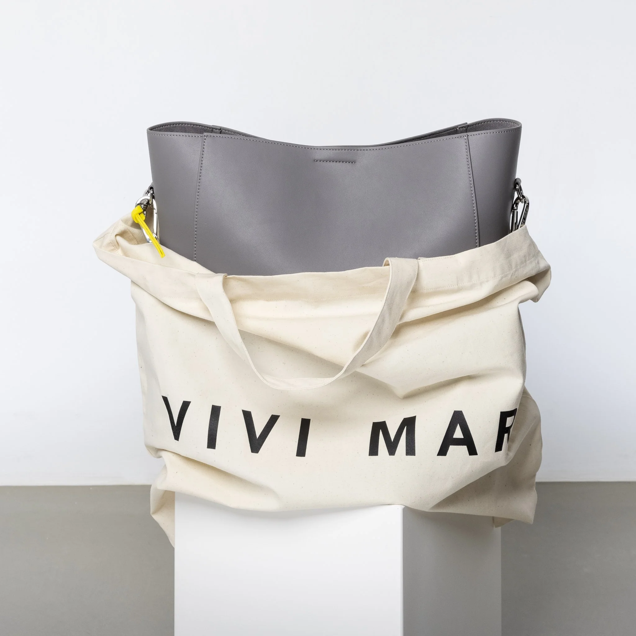 tote bag + strap basic classic - taupe - Image 16