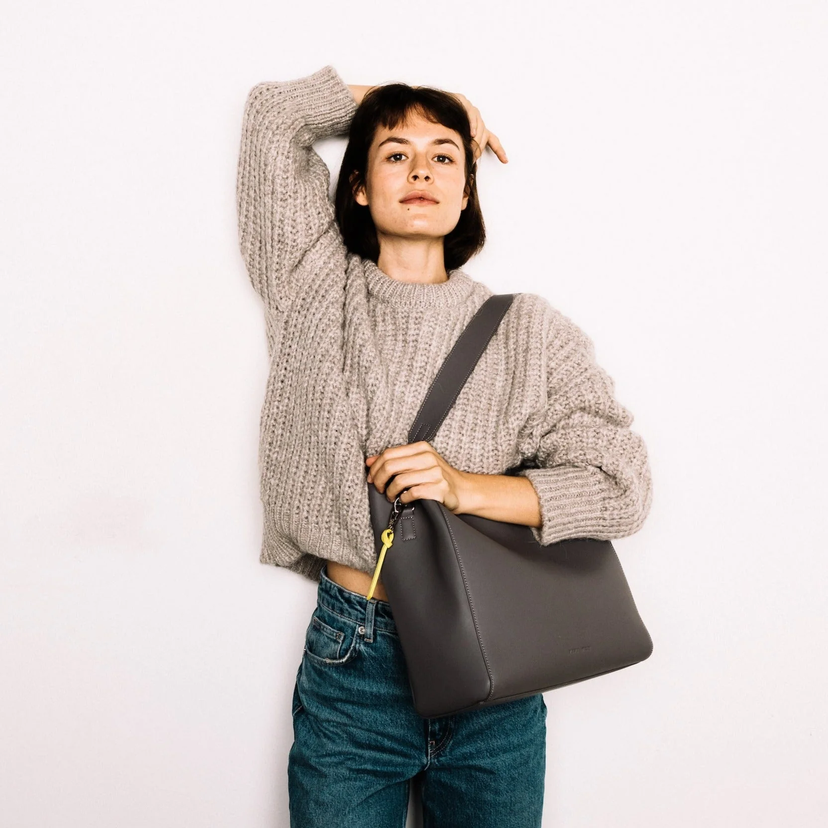tote bag + strap basic classic - taupe - Image 23