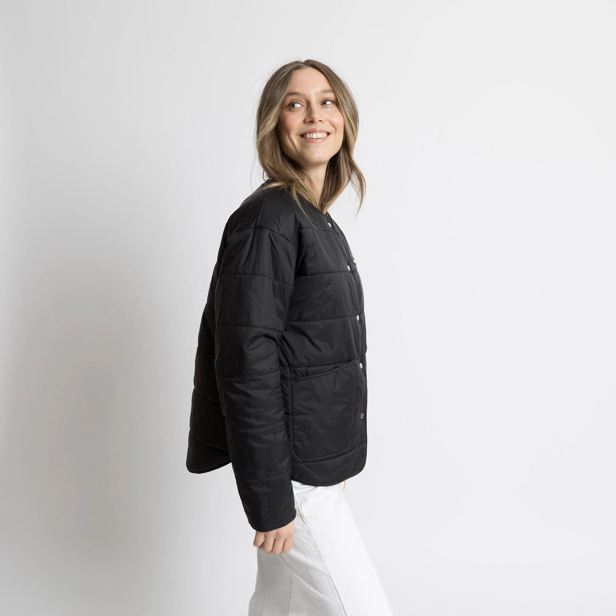 Ultra Light Puffer Jacket black/bold stripes black-sand - Image 3