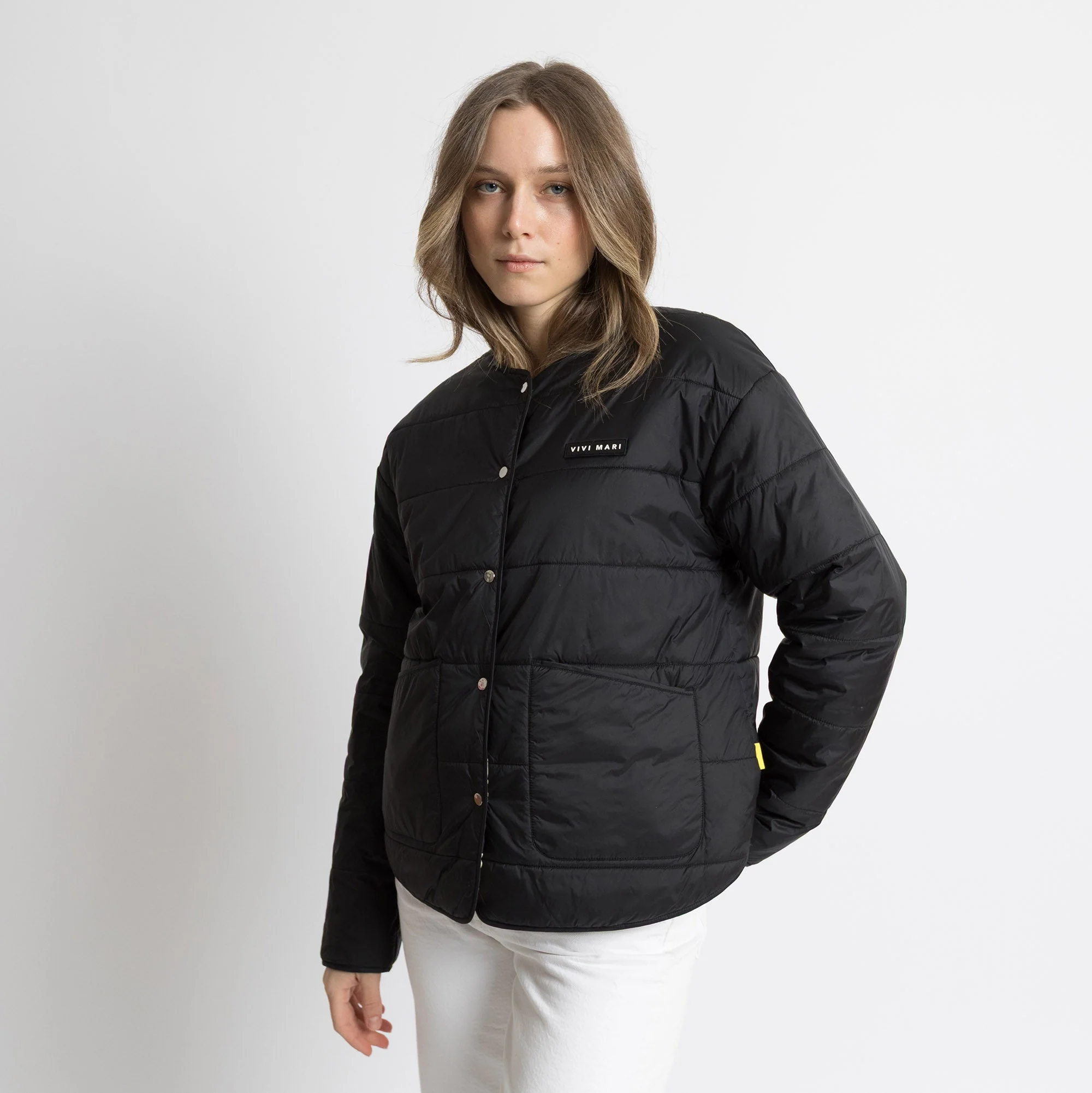 Ultra Light Puffer Jacket black/bold stripes black-sand - Image 4