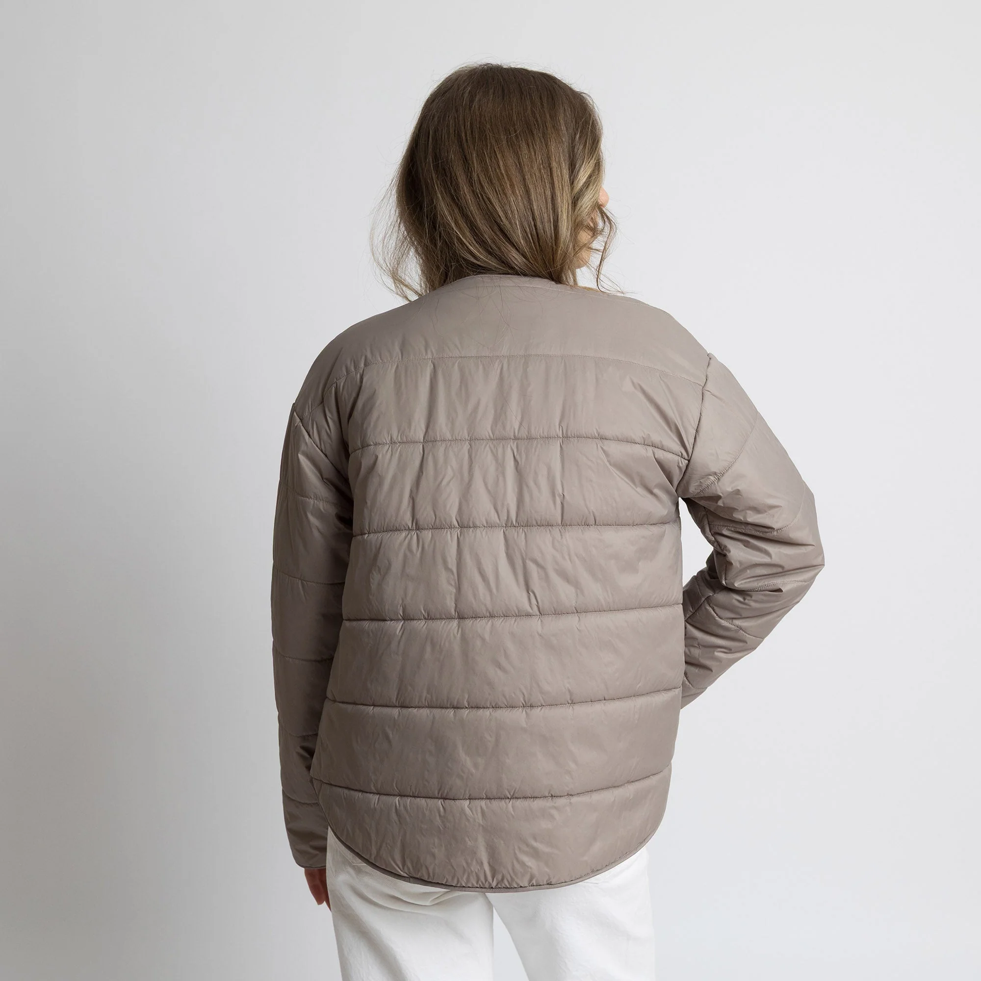Ultra Light Puffer Jacket mushroom/bold stripes mushroom-sand - Image 8