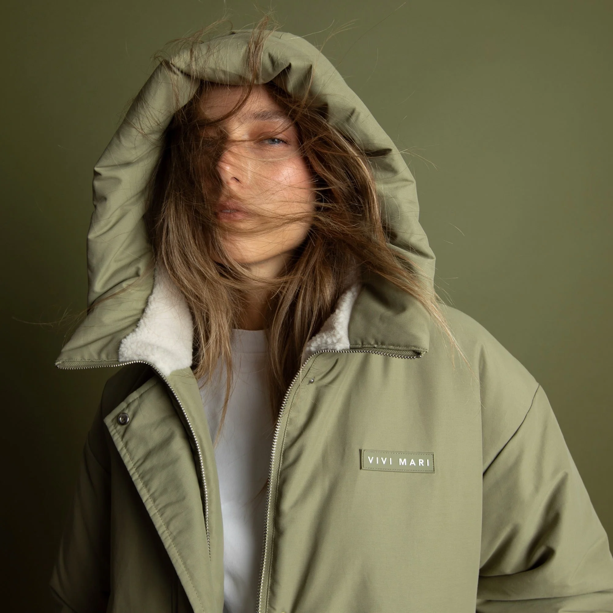 Winter Parka pale olive/sand - Image 6