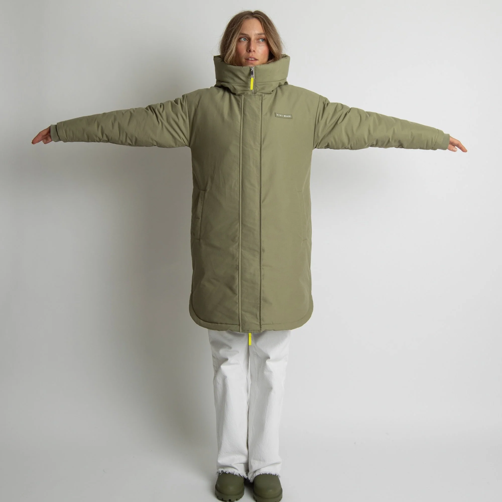 Winter Parka pale olive/sand - Image 9